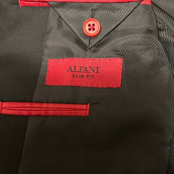 Alfani Black Slim Fit Mens 40R Suit - Picture 3 of 13